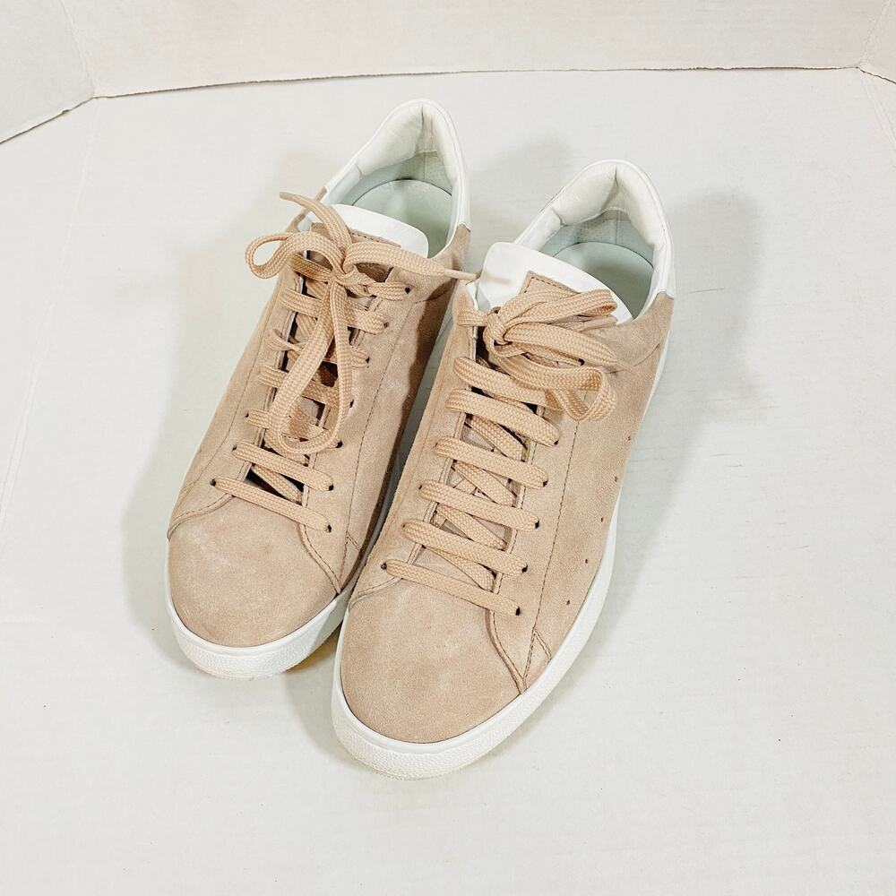 To Boot New York Blush Pink & White Suede Lace Up Extralight Sneakers Sz 10